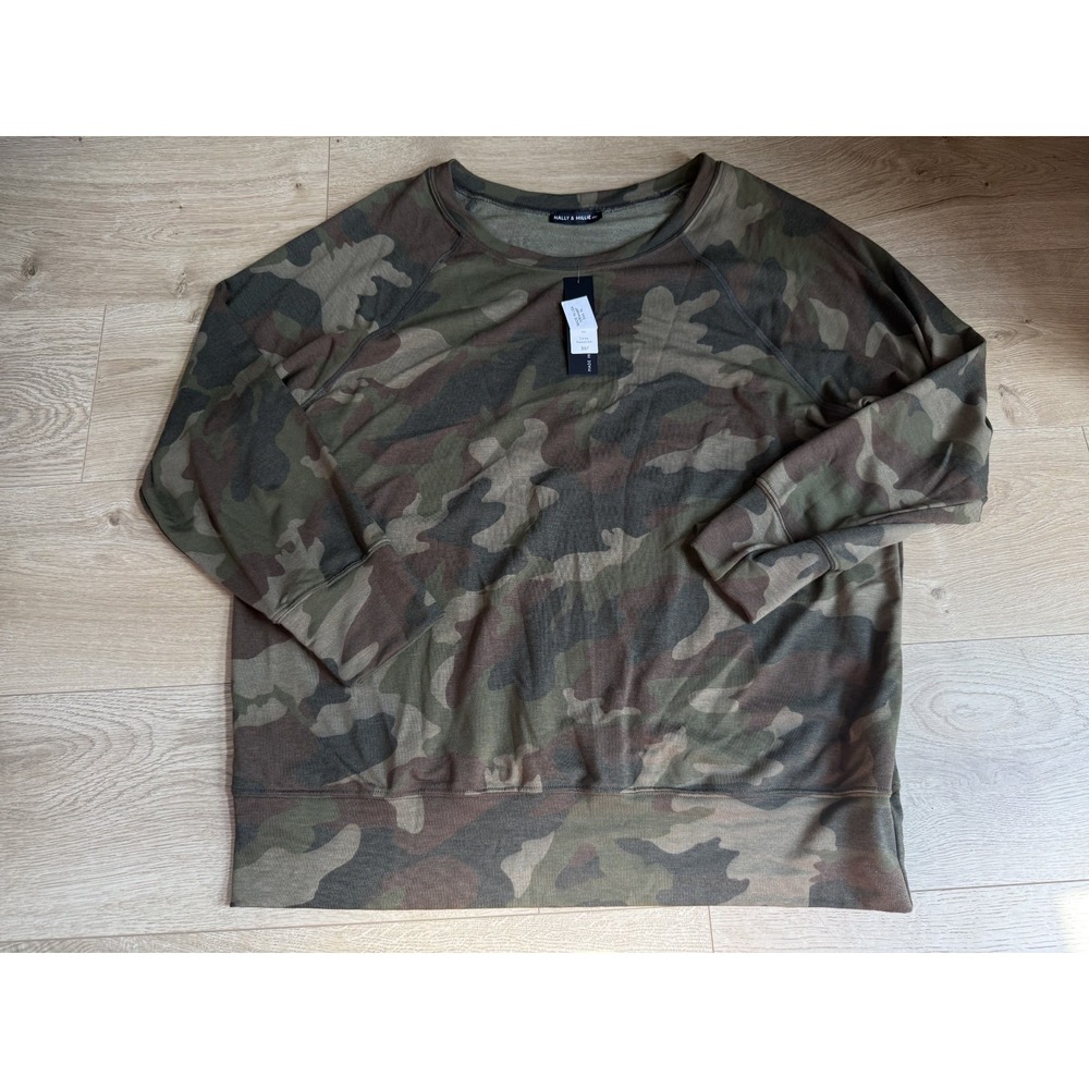 NWT Nally & Millie camo sweatshirt USA MADE soft outdoors loungewear size XL $97
